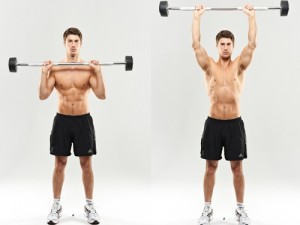 Жим штанги над головой стоя